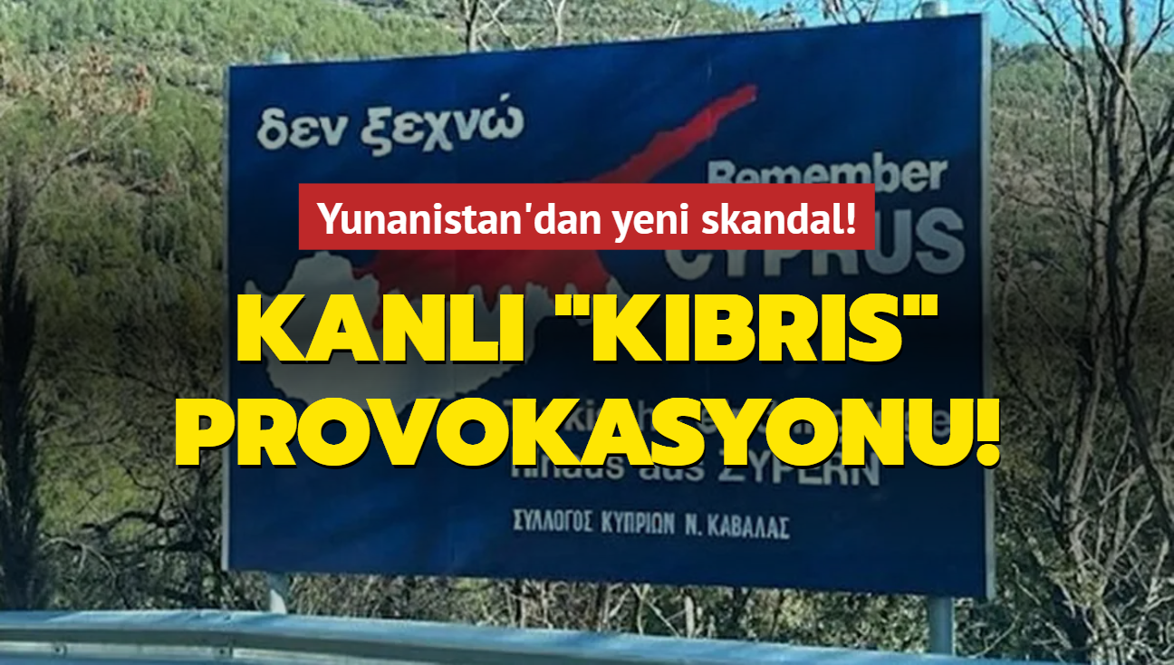 Yunanistan'dan kanl 'Kbrs' provokasyonu! KKTC blgesini krmzya boyadlar....