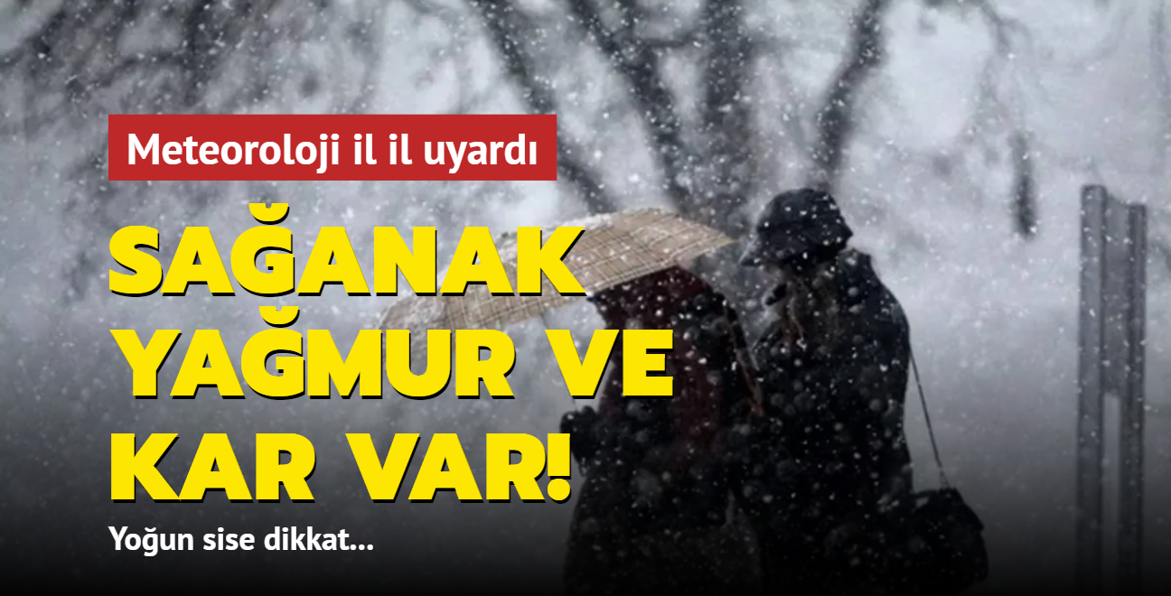 Youn sise dikkat! Meteoroloji il il uyard... Saanak yamur ve kar var