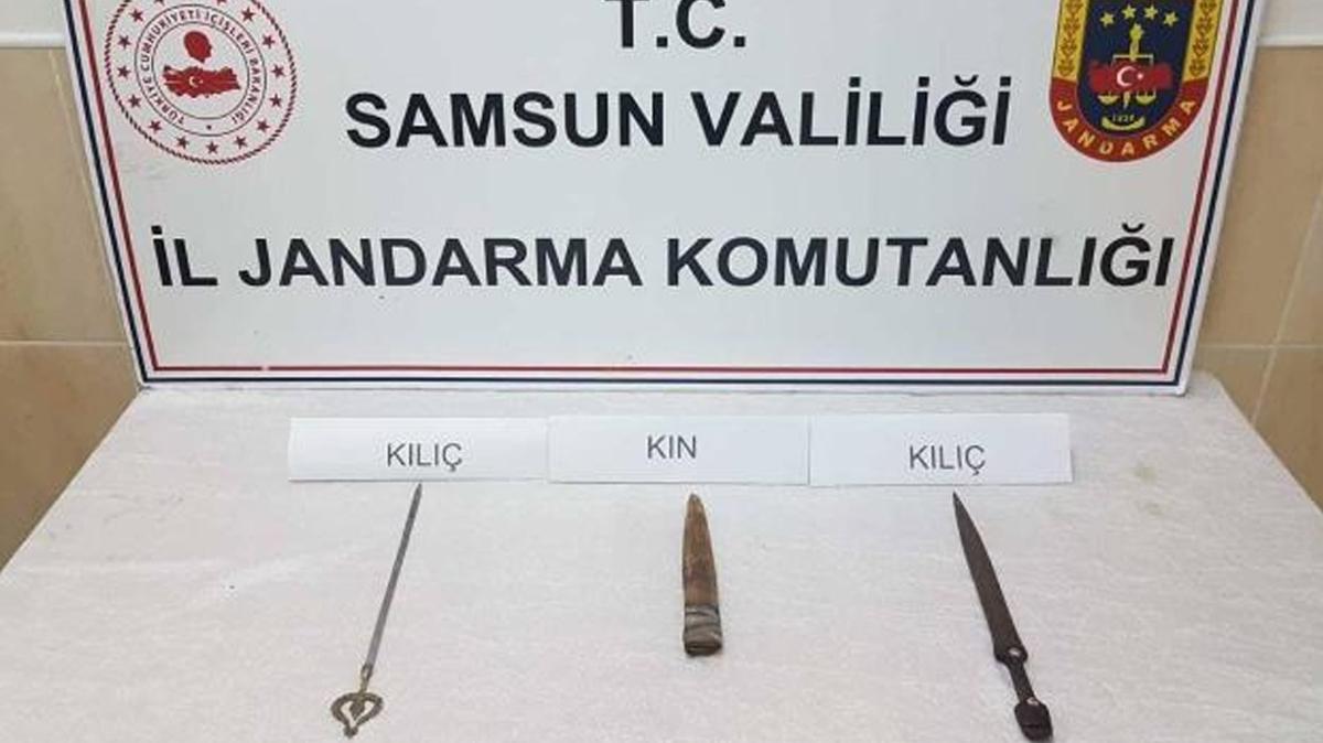 Samsun'da tarihi eser operasyonu: 2 kl ele geirildi