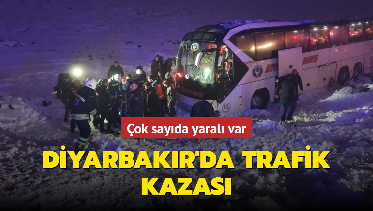 Diyarbakr'da trafik kazas... ok sayda yaral var