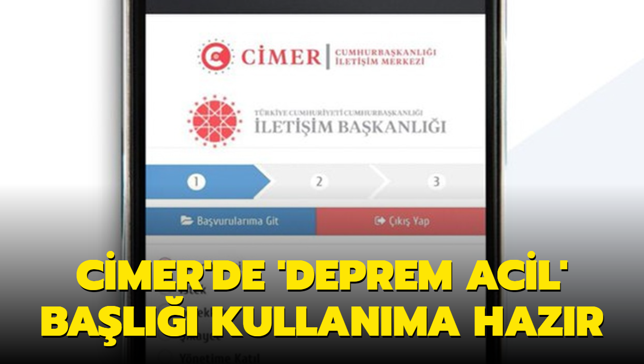 CMER'de 'Deprem acil' bal kullanma hazr