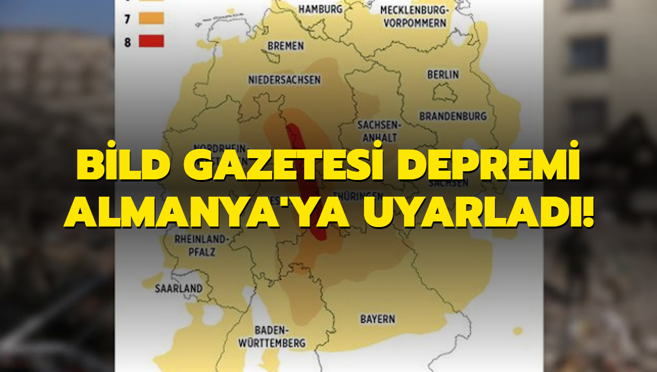 Bild gazetesi, depremin etki haritasn Almanya'ya uyarlad