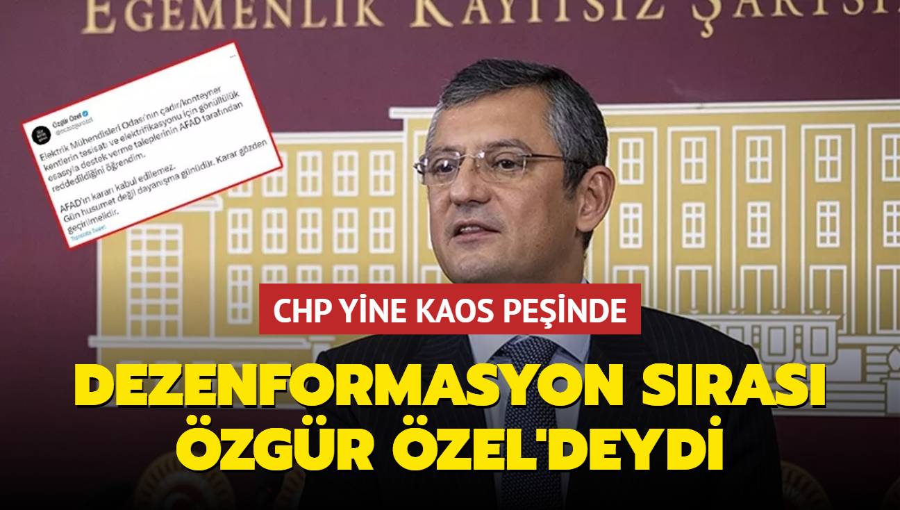 CHP'li zgr zel'den dezenformasyon giriimi