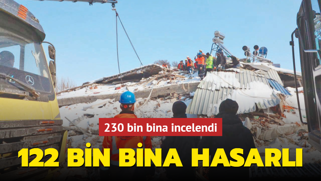 230 bin bina incelendi, 122 bin bina hasarl