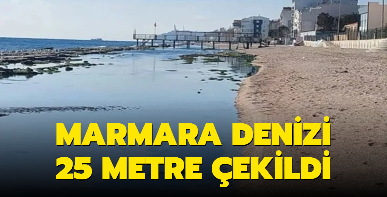 Marmara Denizi'nde Korkutan Görüntü! Su Metrelerce çekildi