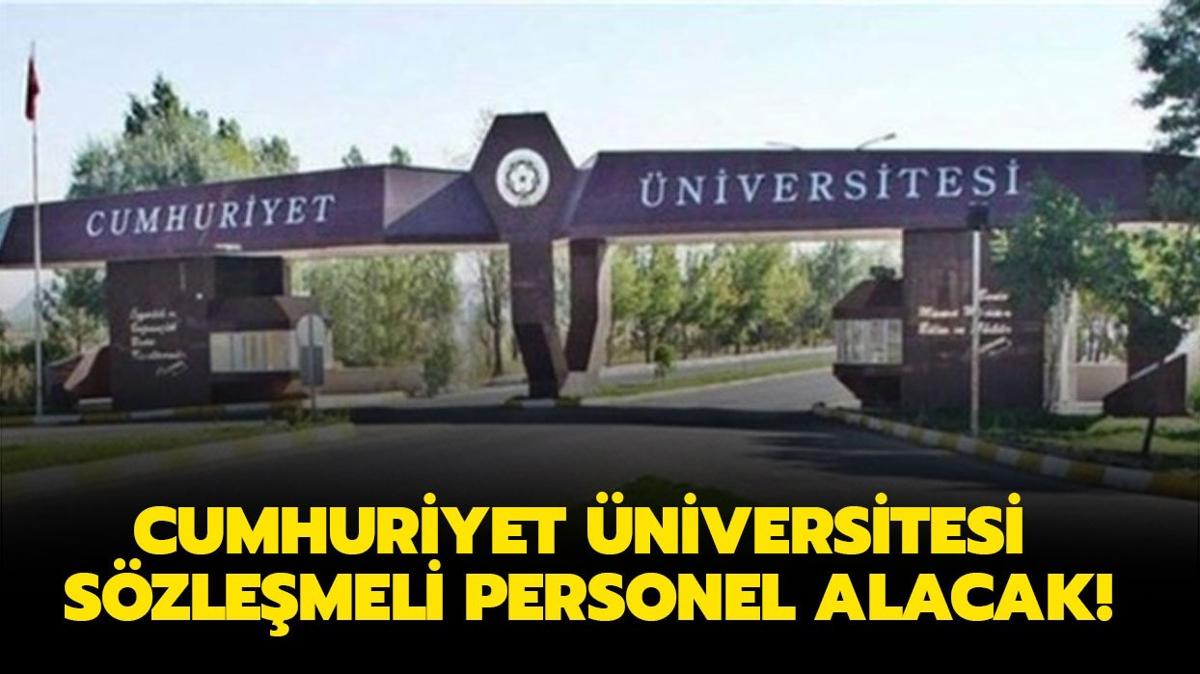 Sivas Cumhuriyet niversitesi szlemeli personel alacak!