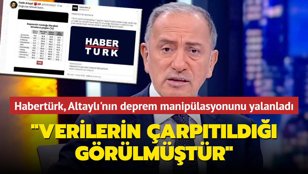 Habertrk, Fatih Altayl'nn deprem maniplasyonunu yalanlad... "Verilerin arptld grlmtr"