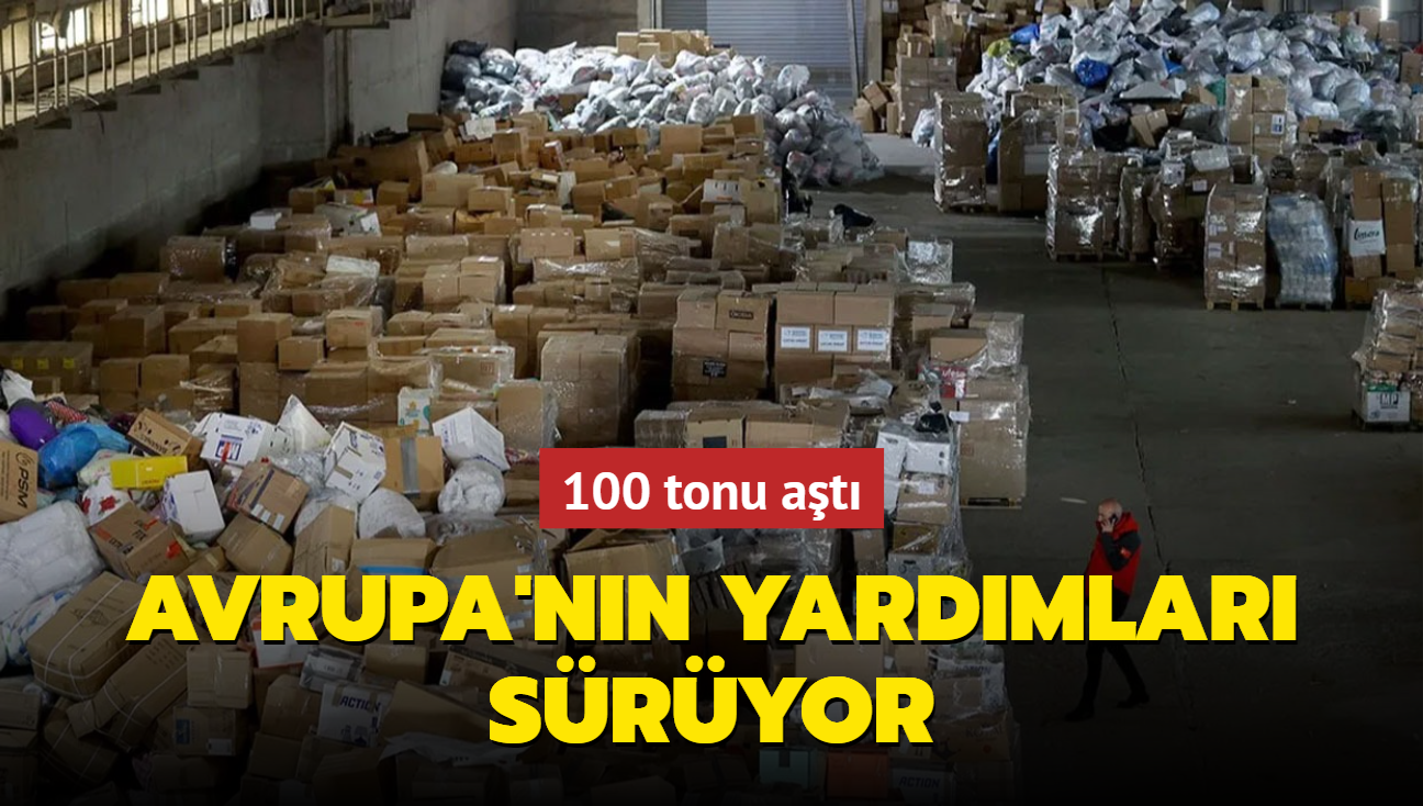 Avrupa'nn depremzedelere yardmlar sryor... 100 tonu at