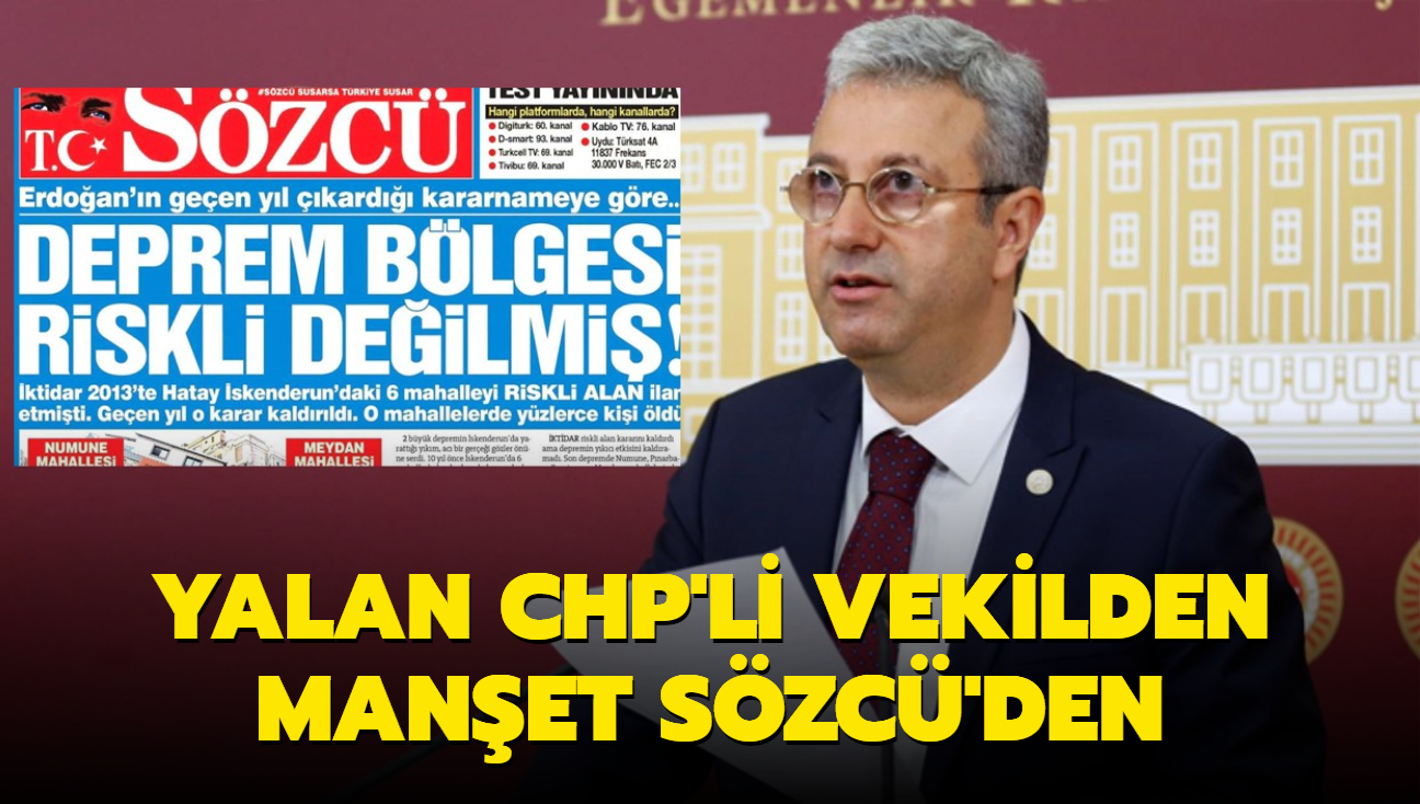 CHP'li Antmen'in kara propagandasna Szc gazetesi sahip kt