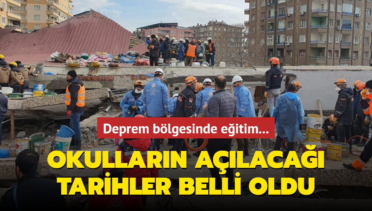 Deprem blgesinde eitim... Okullarn alaca tarihler belli oldu 