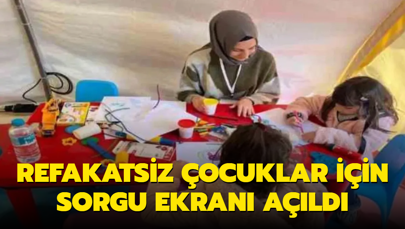 Refakatsiz ocuklar iin sorgu ekran ald