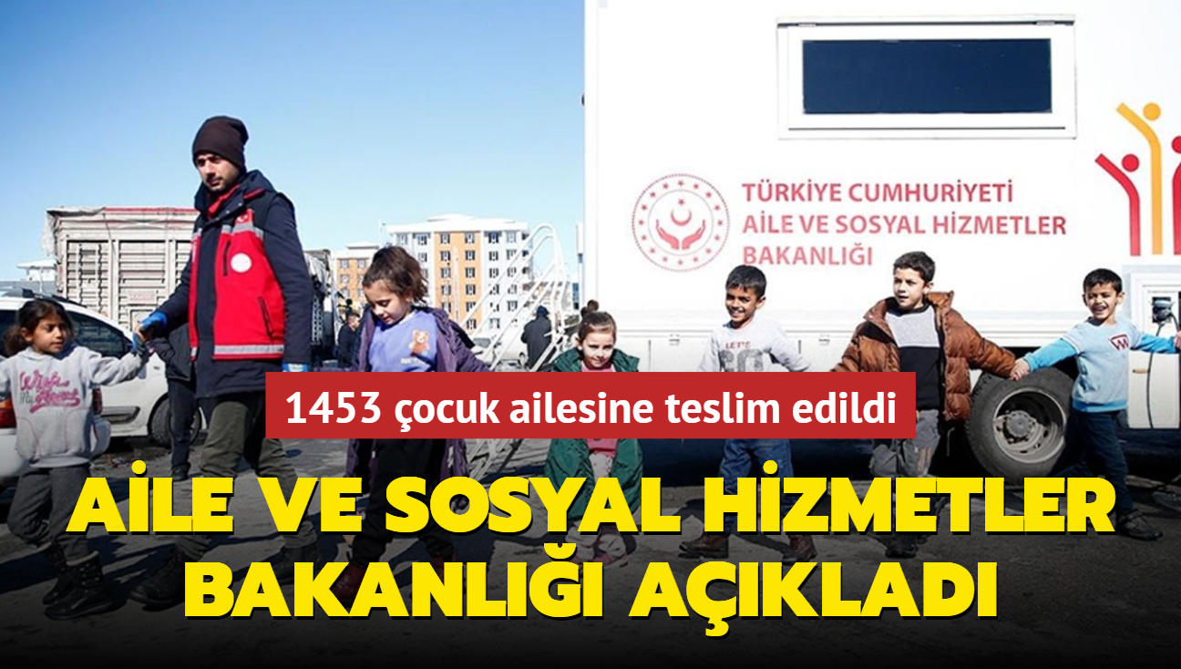 Aile ve Sosyal Hizmetler Bakanl aklad... 1453 ocuk ailesine teslim edildi