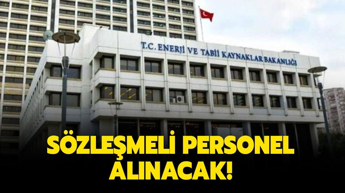 Enerji ve Tabii Kaynaklar Bakanl 25 personel alacak!