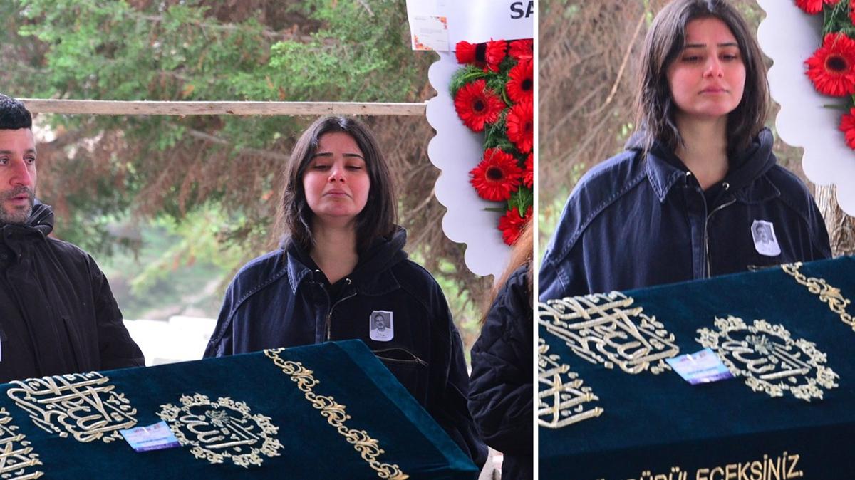 Helin Kandemir'in babas son yolculuuna uurland Tabuta bak yrek burktu