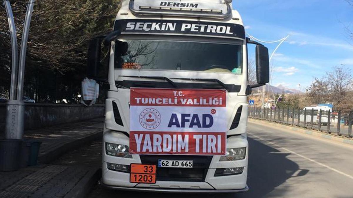 Tunceli'den deprem blgesine yardmlar devam ediyor