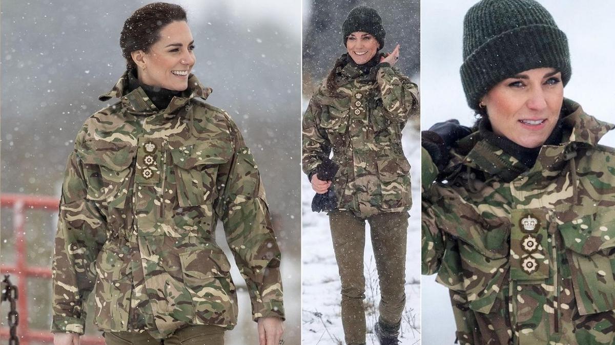 Galler Prensesi Kate Middleton askeri kamuflaj giydi... lk yardm eitimine katld