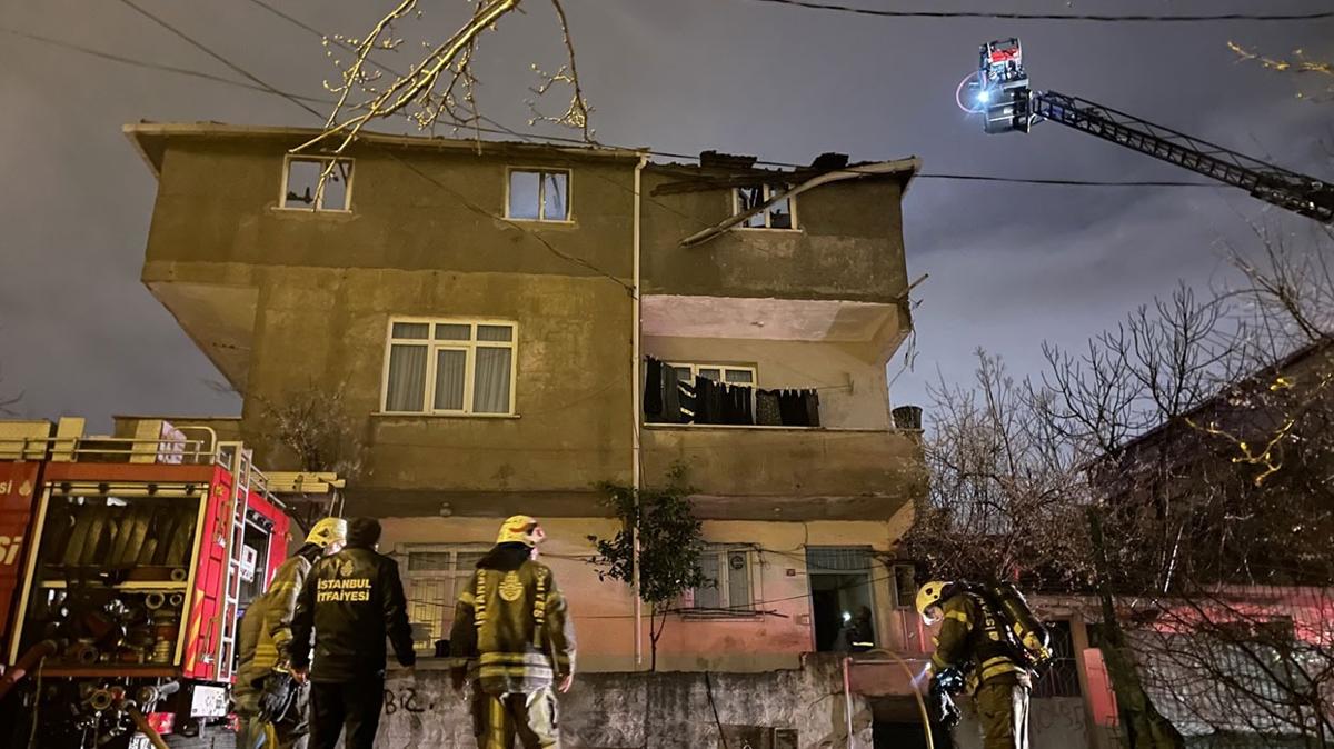 mraniye'deki yangnda bir evde hasara olutu