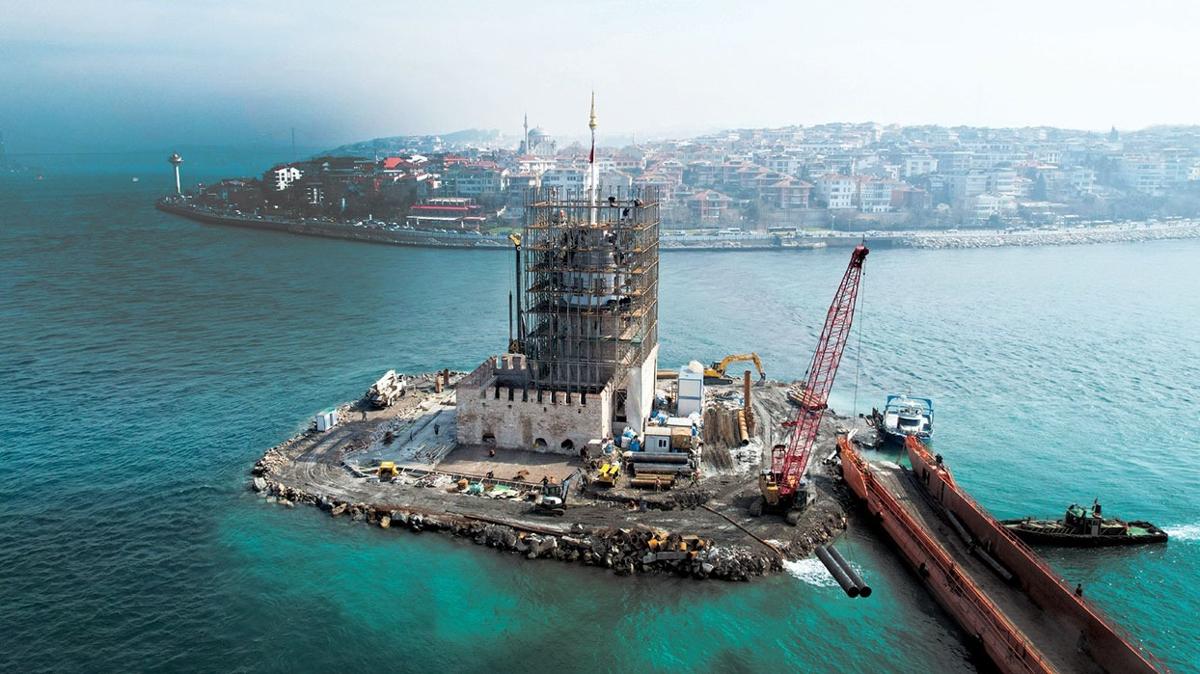 Kz Kulesi'nin betonunda deniz kumu
