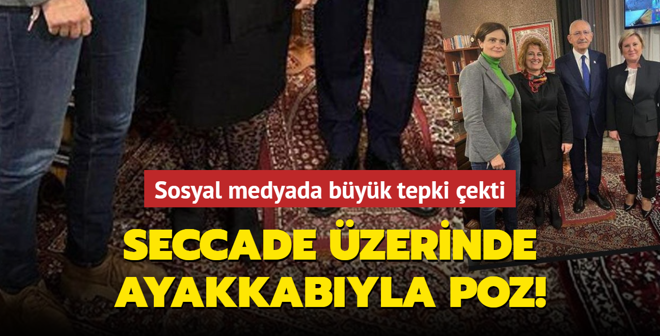 Kemal Kldarolu'ndan seccade zerinde ayakkabyla poz! Sosyal medyada byk tepki ekti