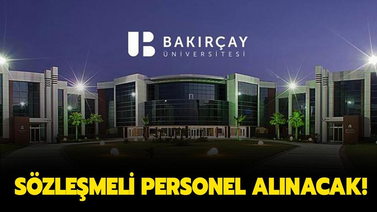 zmir Bakray niversitesi Szlemeli Personel alacak!