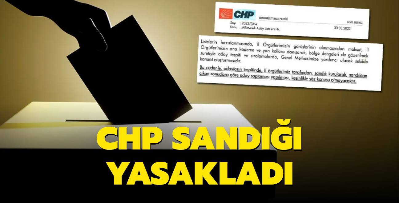 CHP sand yasaklad