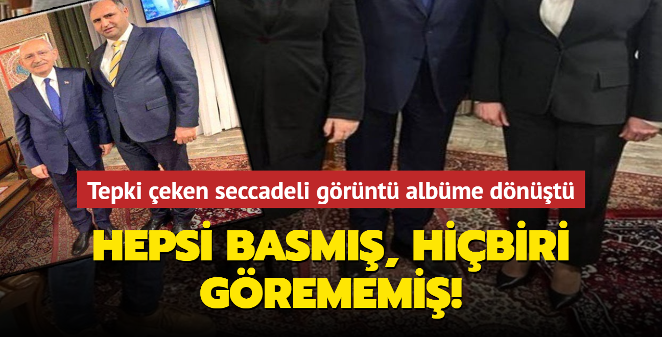 Tepki eken seccadeli grnt albme dnt... Hepsi basm, hibiri grememi!