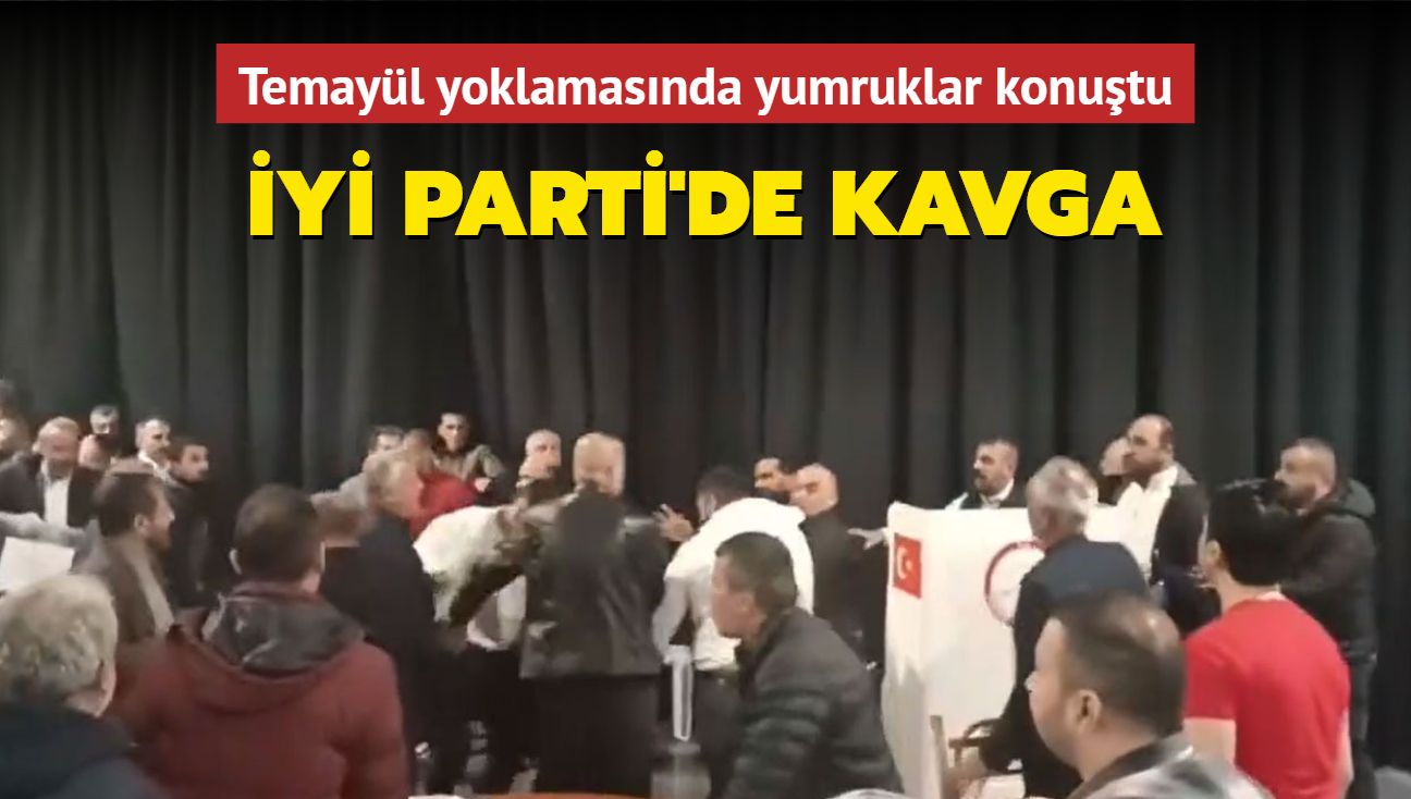 Y Parti'de kavga! Temayl yoklamasnda yumruklar konutu