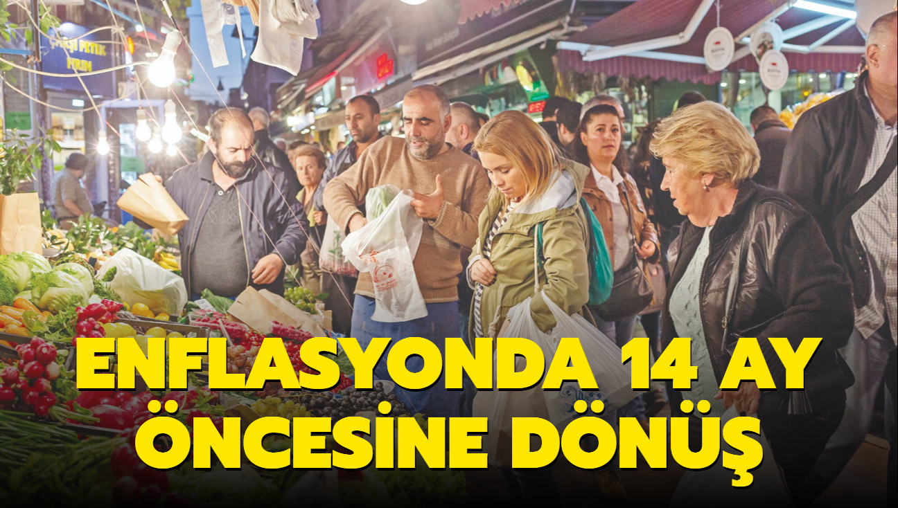 Enflasyonda 14 ay ncesine dn