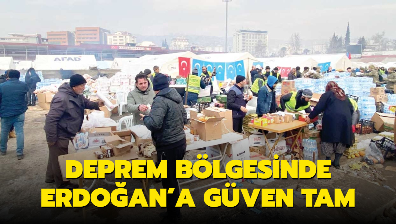 Deprem blgesinde Erdoan'a gven tam