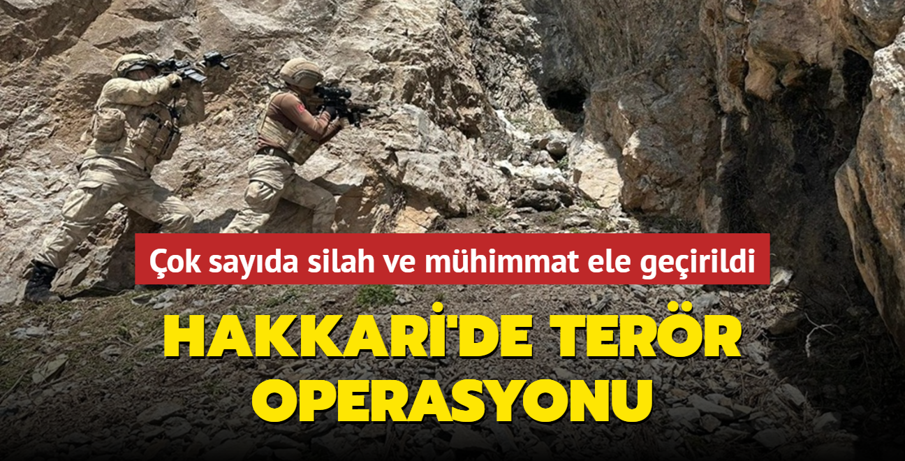 ok sayda silah ve mhimmat ele geirildi... Hakkari'de terr operasyonu