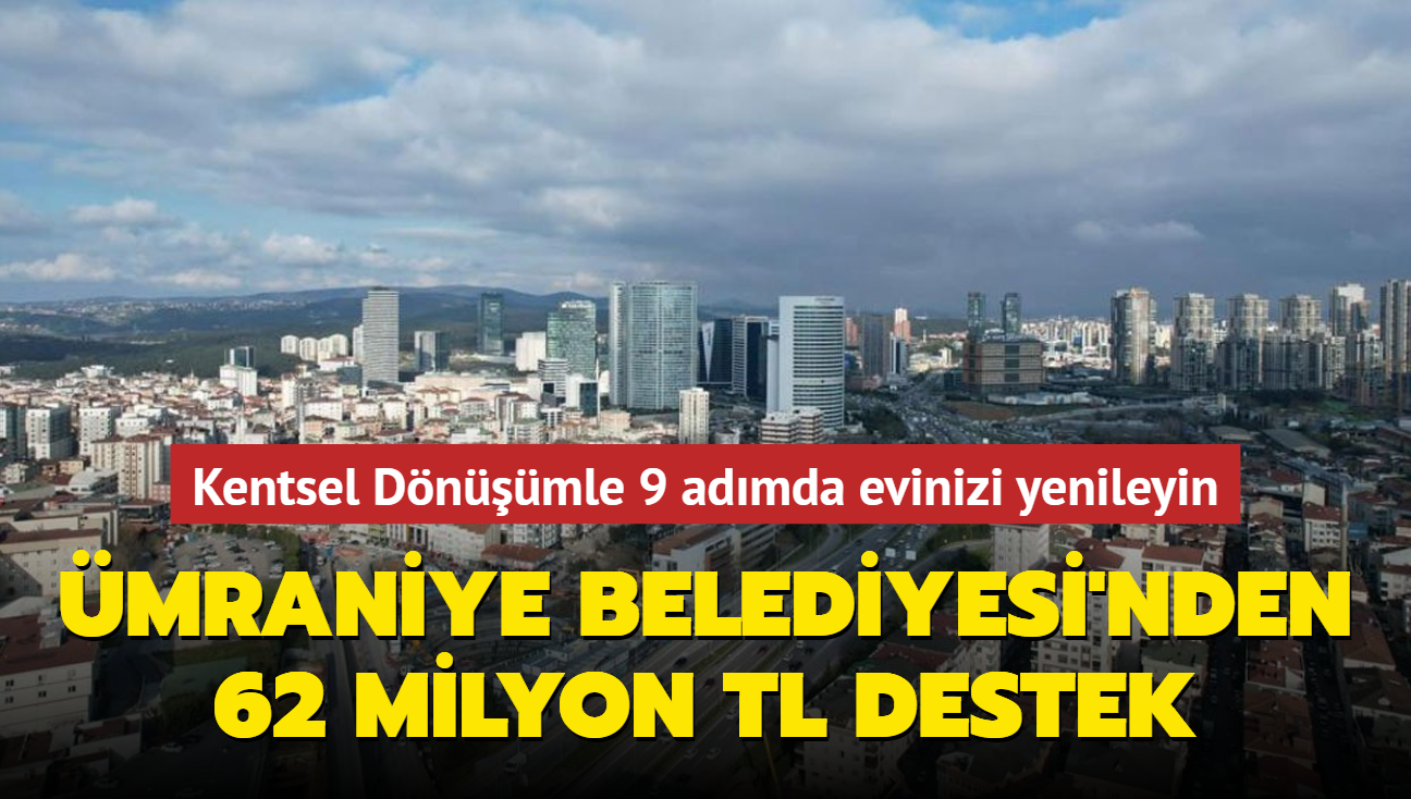 Kentsel Dnmle 9 admda evinizi yenileyin... mraniye Belediyesi'nden 62 milyon TL destek