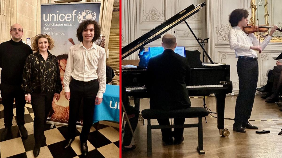 Eli-zsoy ve Fransz piyanist Caillier Paris'te depremzede ocuklar iin konser verdi