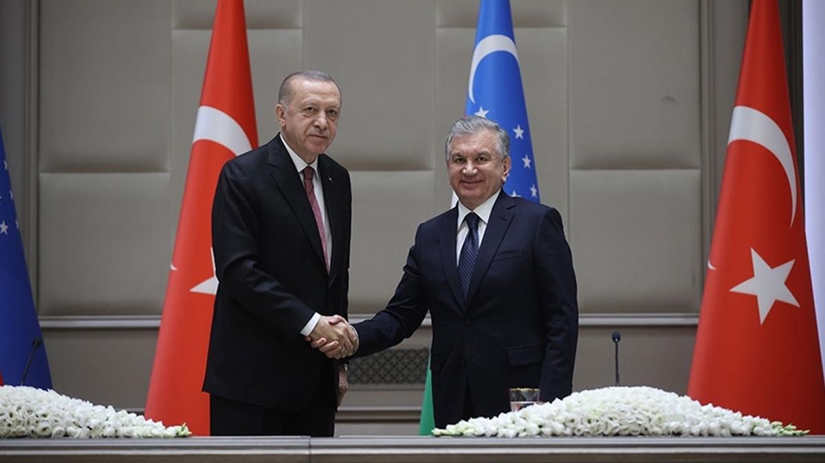 Bakan Erdoan, Mirziyoyev ile grt