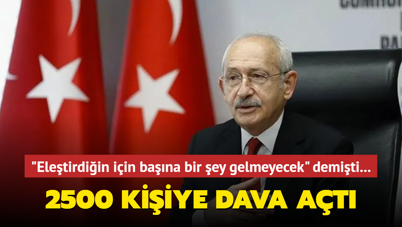 "Eletirdiin iin bana bir ey gelmeyecek" demiti... 2500 kiiye dava at