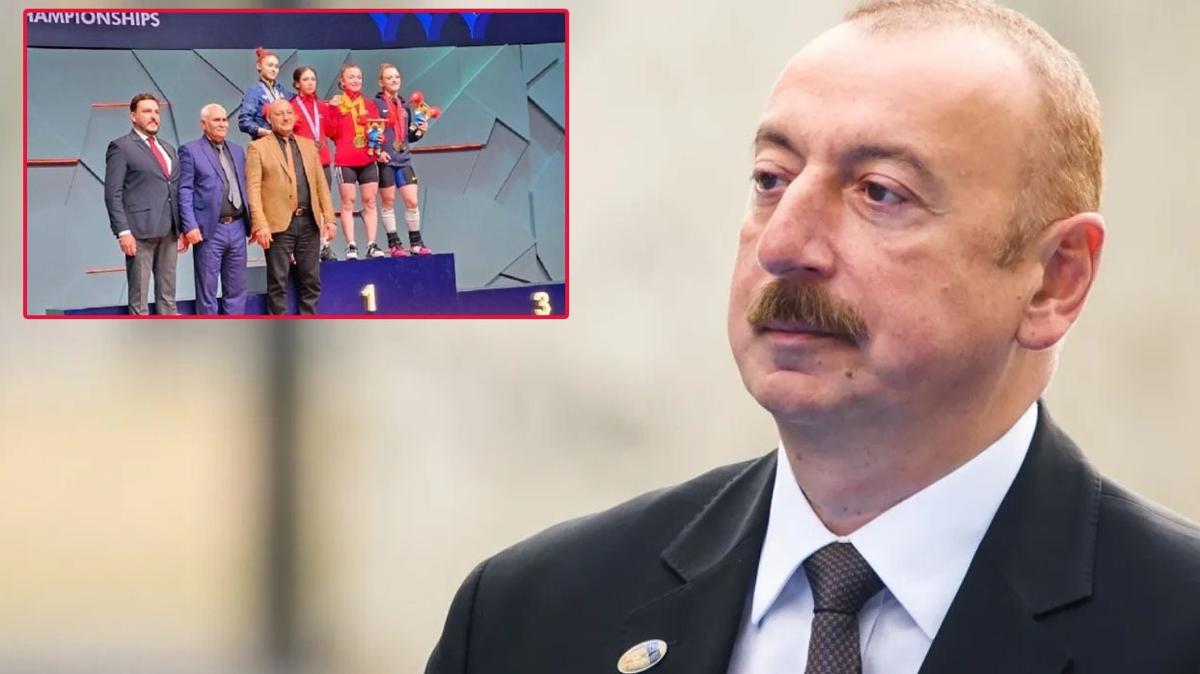 Azerbaycan Cumhurbakan lham Aliyev ve einden ampiyon sporcularmza kutlama