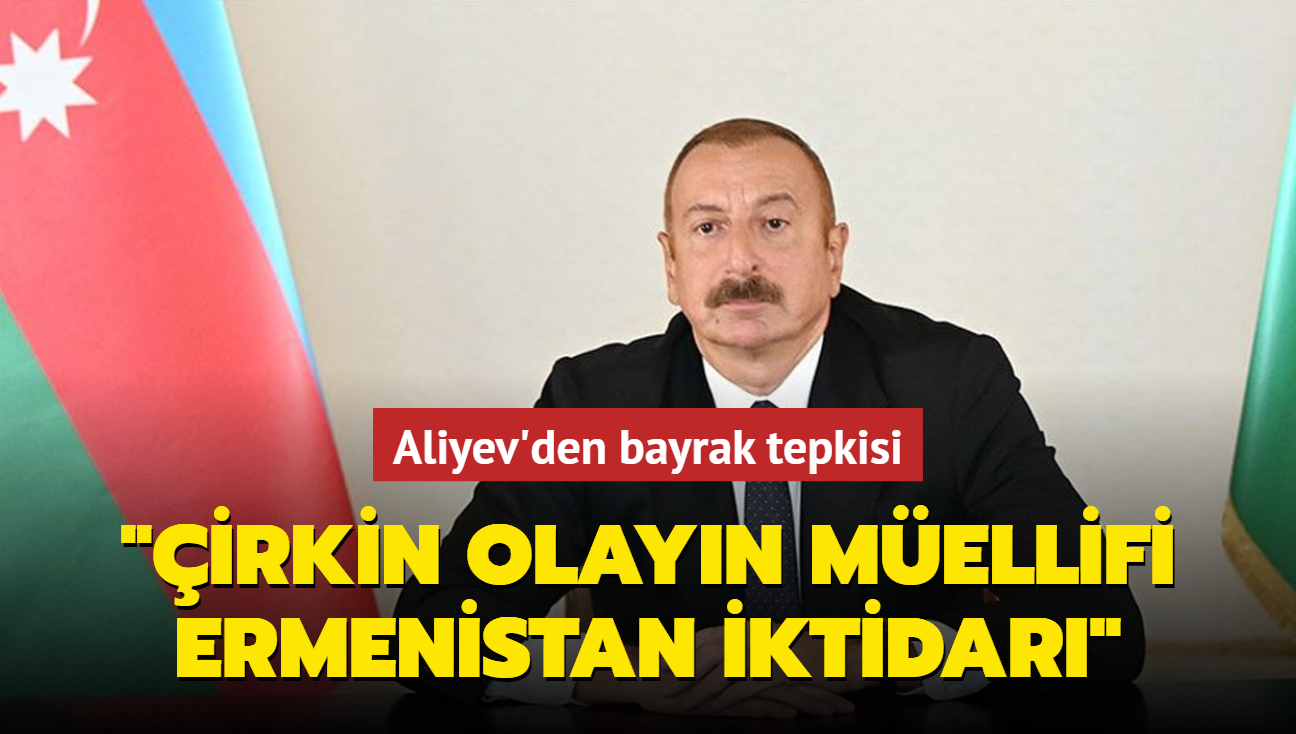 Aliyev'den bayrak tepkisi... "irkin olayn mellifi Ermenistan iktidar"