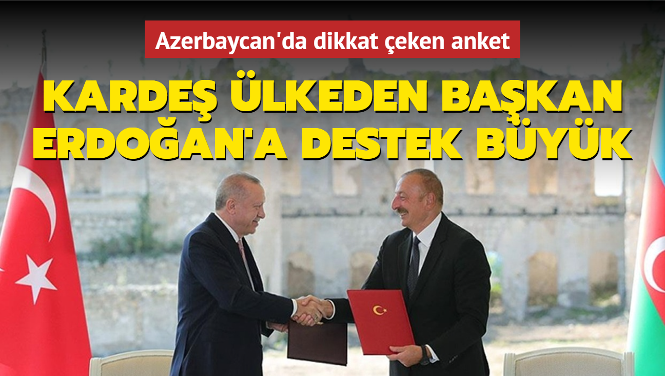 Azerbaycan'da dikkat eken anket... Karde lkeden Bakan Erdoan'a destek byk