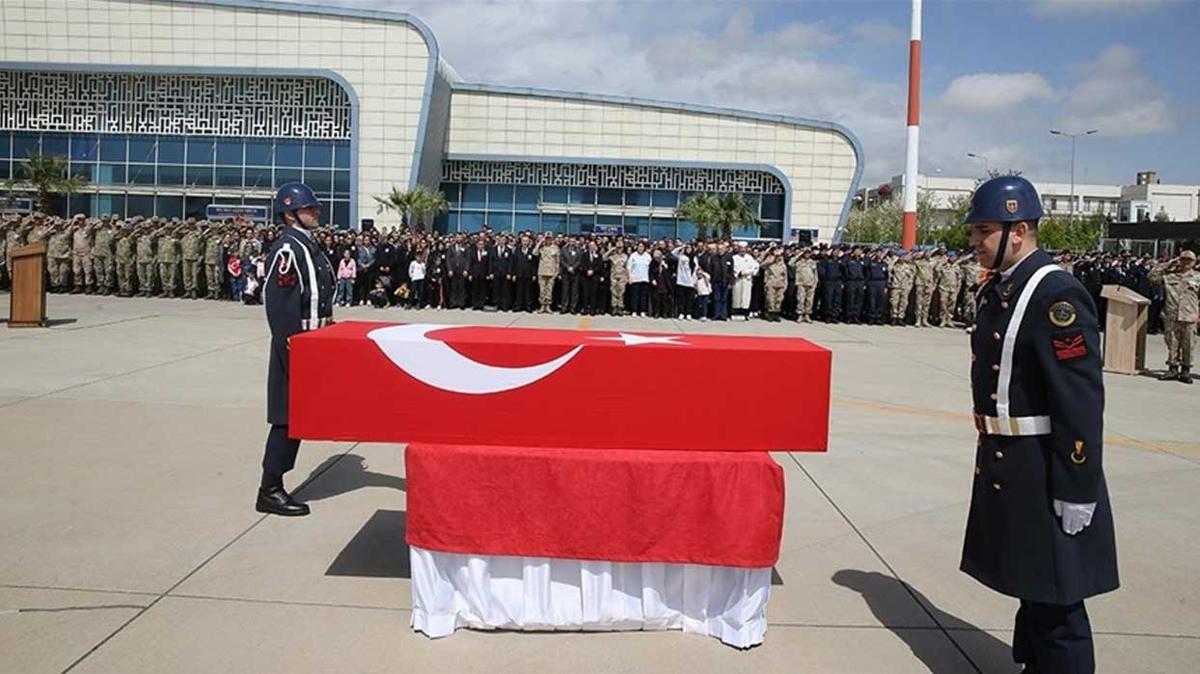 Mardin'de ehit den Jandarma Astsubay savu Mehmet Gndz iin tren dzenlendi