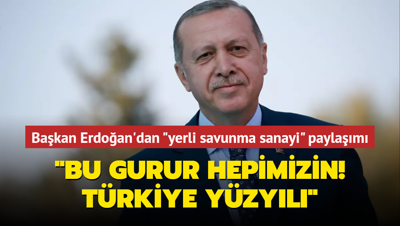 Bakan Erdoan'dan "yerli savunma sanayi" paylam