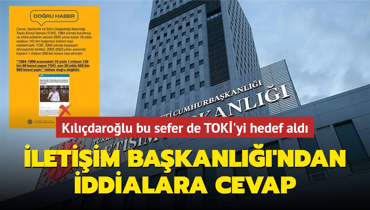 Kldarolu bu sefer de TOK'yi hedef ald! letiim Bakanl'ndan iddialara cevap: 1 milyon 200 bin konut retmitir