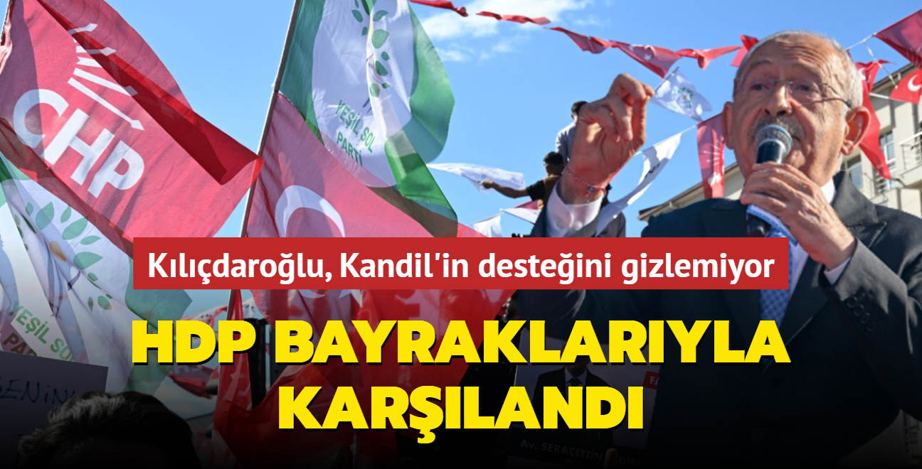 Kldarolu, Kandil'in desteini gizlemiyor... HDP bayraklaryla karland