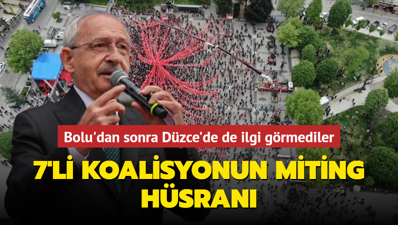 7'li koalisyonun miting hsran... Bolu'dan sonra Dzce'de de ilgi grmediler