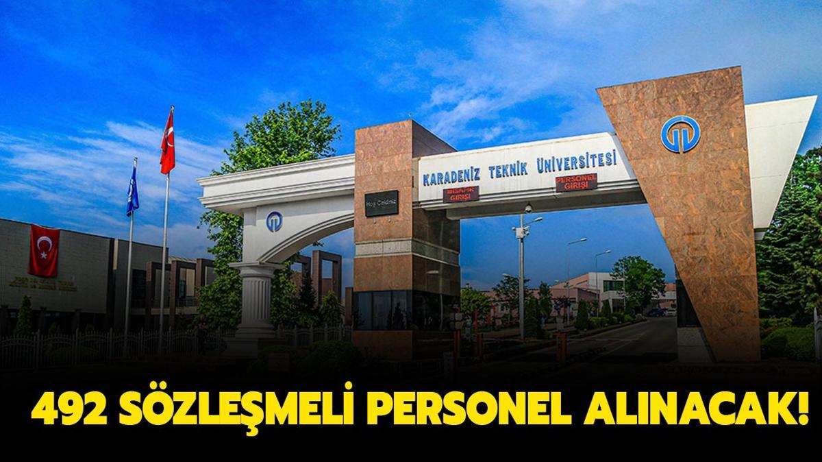 Karadeniz Teknik niversitesi 492 personel alacak!