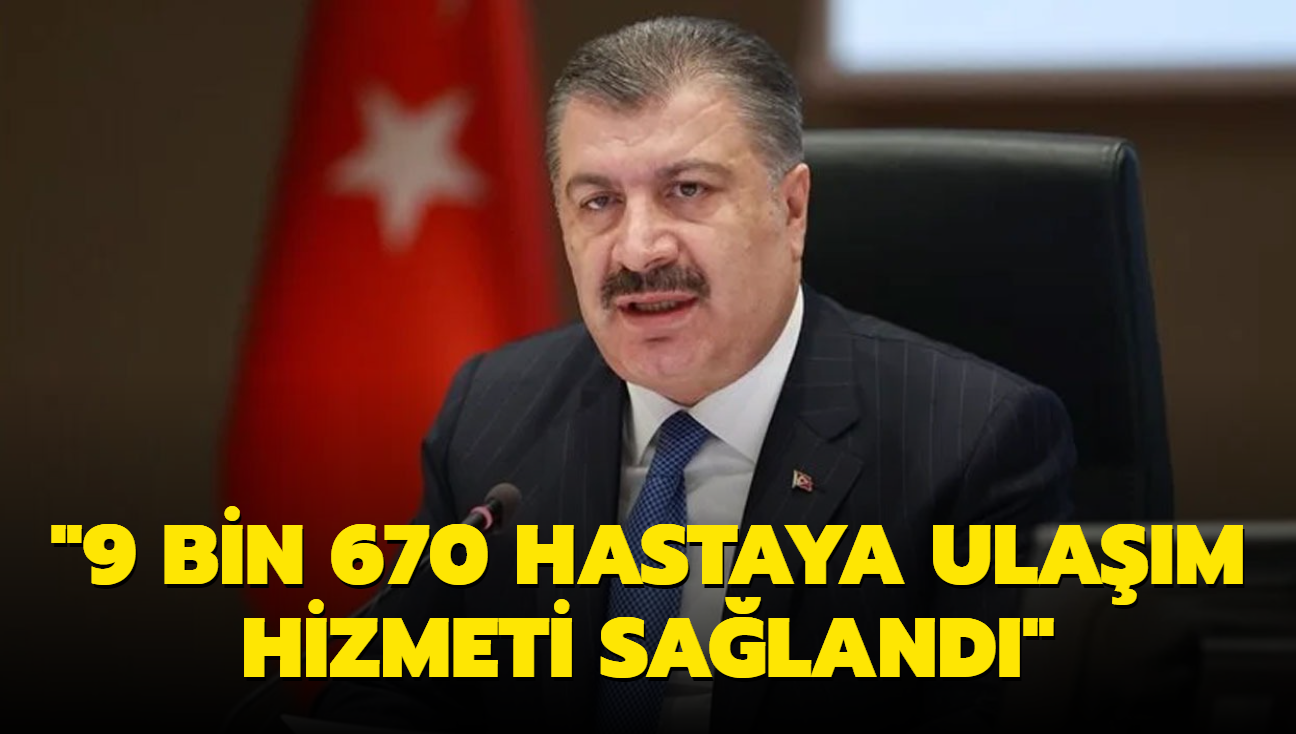 Bakan Koca'dan hasta semen aklamas... "Toplam 9.670 hastaya ulam hizmeti salanmtr"