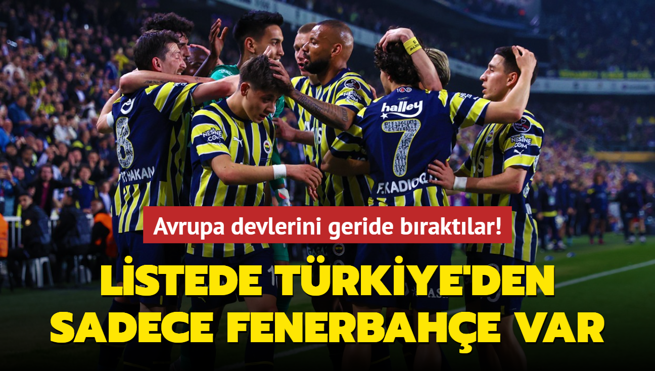 Avrupa devlerini geride braktlar! Listede Trkiye'den sadece Fenerbahe var