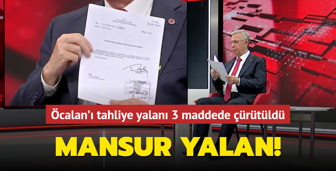 Mansur yalan! calan' tahliye yalan 3 maddede rtld