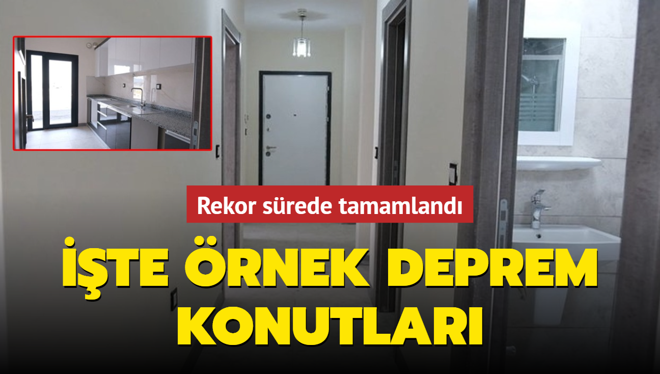 Rekor srede tamamland... te rnek deprem konutlar