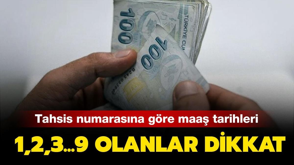 Tahsis numaras 6,7,8 olanlarn maalarn alaca tarih: Tahsis numaras 0,1,2,3,4 ve 5 olanlar ne zaman maa alr"