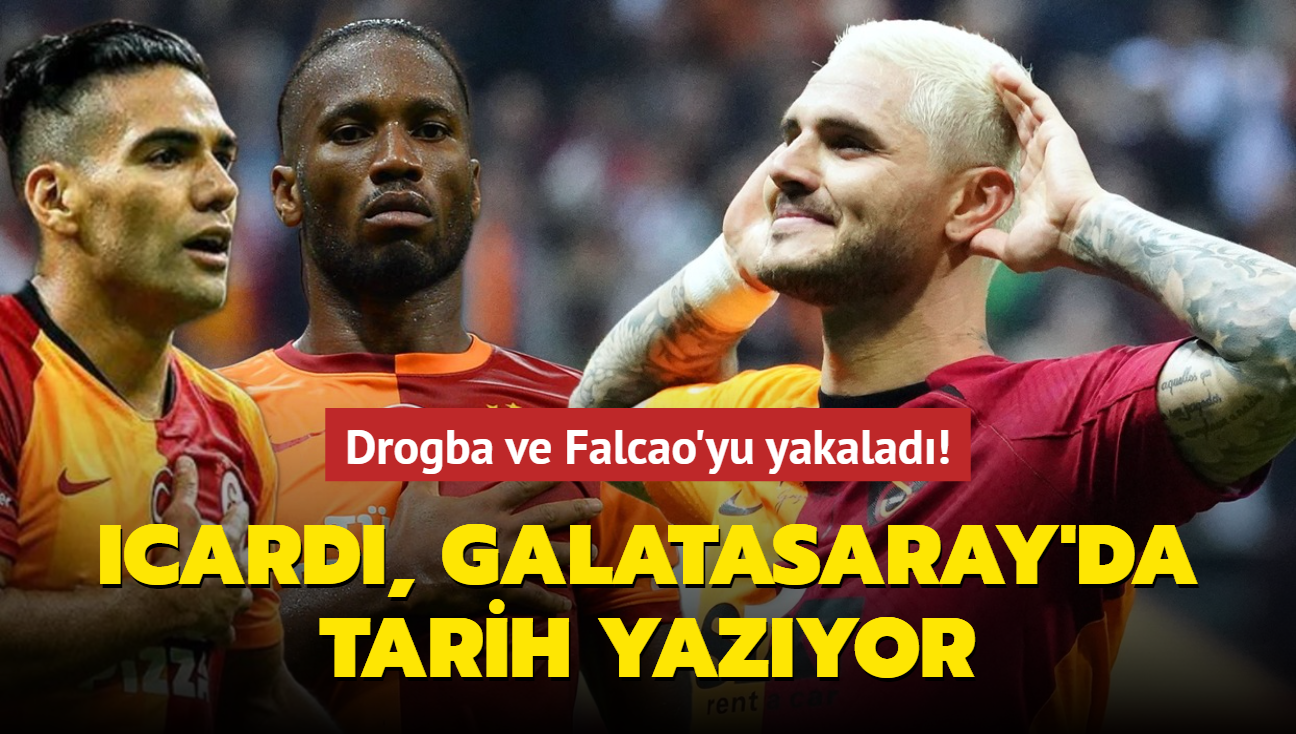 Mauro Icardi, Galatasaray'da tarih yazyor! Drogba ve Falcao'yu yakalad