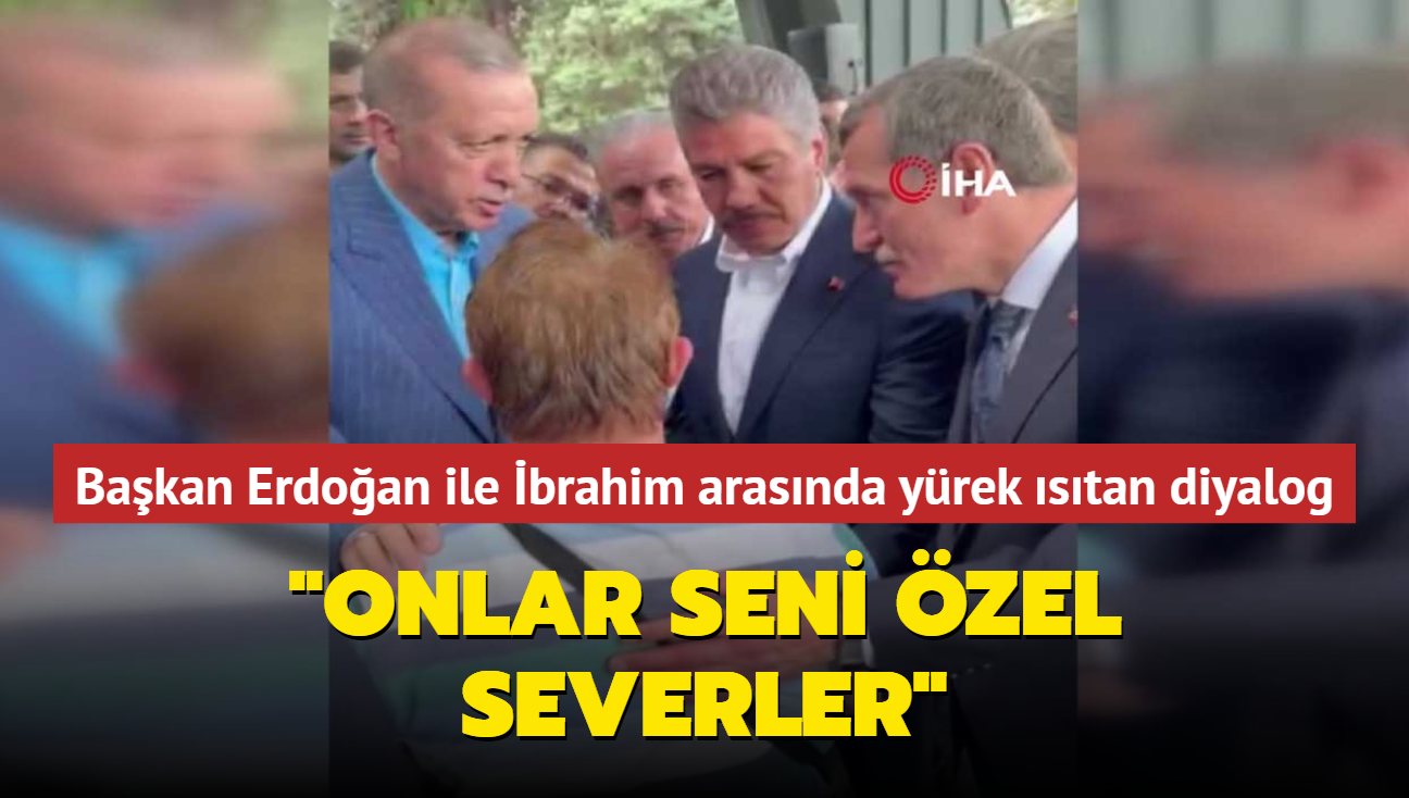 Bakan Erdoan ile Down sendromlu brahim arasnda yrek stan diyalog... "Onlar seni zel severler"